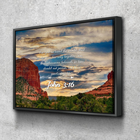 John 3:16 KJV #21 Bible Verse Canvas Wall Art