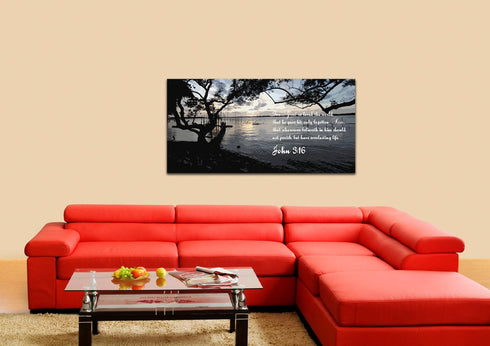 John 3:16 KJV #24 Bible Verse Canvas Wall Art
