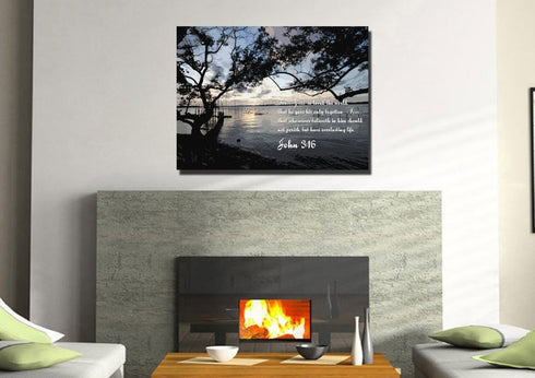 John 3:16 KJV #24 Bible Verse Canvas Wall Art