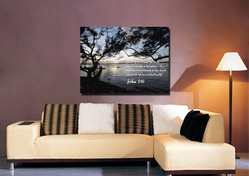 John 3:16 KJV #24 Bible Verse Canvas Wall Art