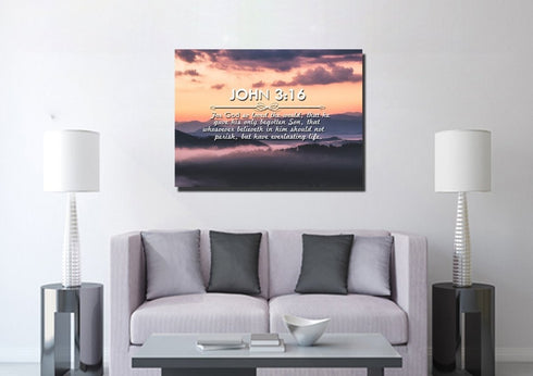 John 3:16 KJV #25 Bible Verse Canvas Wall Art
