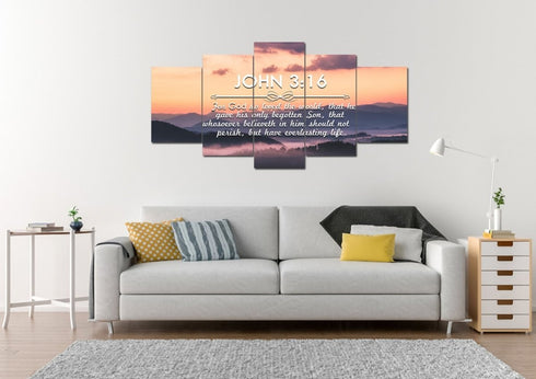 John 3:16 KJV #25 Bible Verse Canvas Wall Art