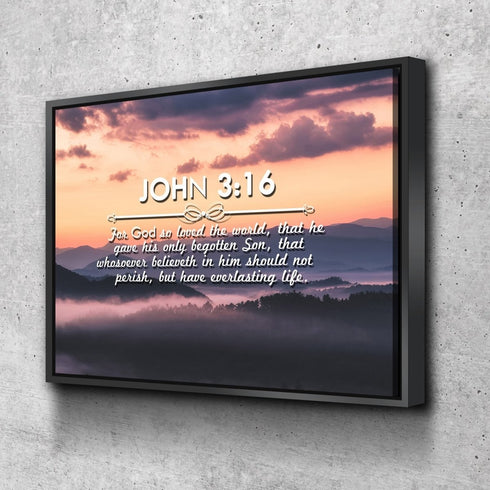 John 3:16 KJV #25 Bible Verse Canvas Wall Art