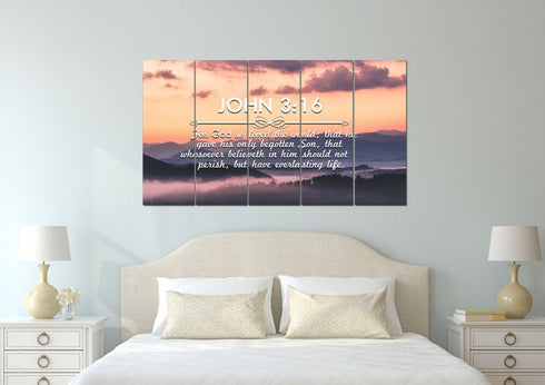 John 3:16 KJV #25 Bible Verse Canvas Wall Art