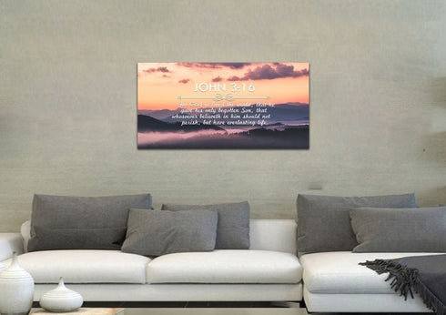 John 3:16 KJV #25 Bible Verse Canvas Wall Art