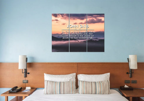 John 3:16 KJV #25 Bible Verse Canvas Wall Art