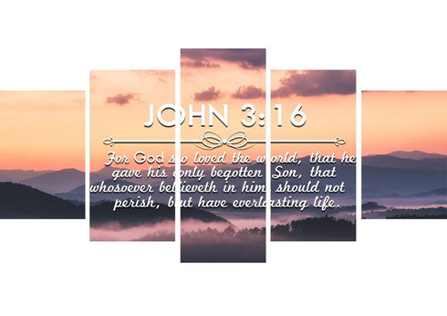 John 3:16 KJV #25 Bible Verse Canvas Wall Art