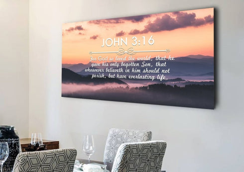 John 3:16 KJV #25 Bible Verse Canvas Wall Art