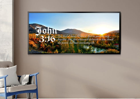 John 3:16 KJV #26 Bible Verse Canvas Wall Art