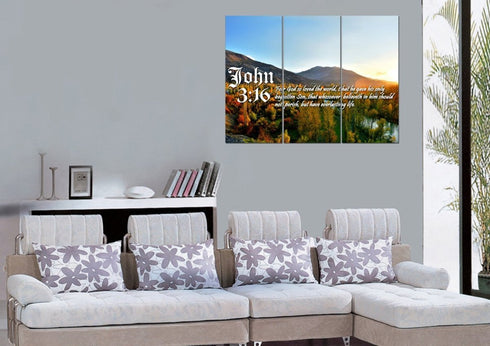 John 3:16 KJV #26 Bible Verse Canvas Wall Art