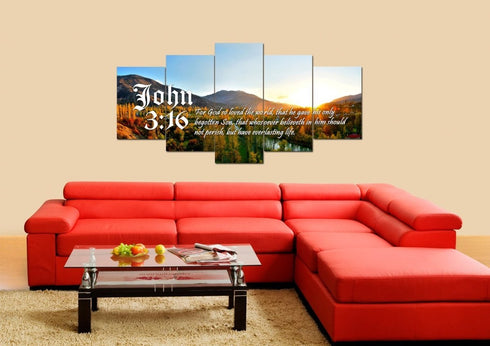 John 3:16 KJV #26 Bible Verse Canvas Wall Art