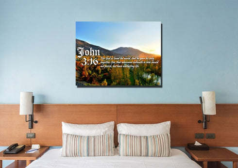 John 3:16 KJV #26 Bible Verse Canvas Wall Art