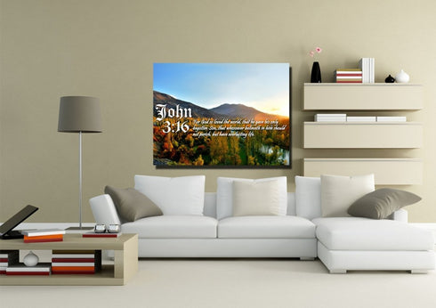 John 3:16 KJV #26 Bible Verse Canvas Wall Art