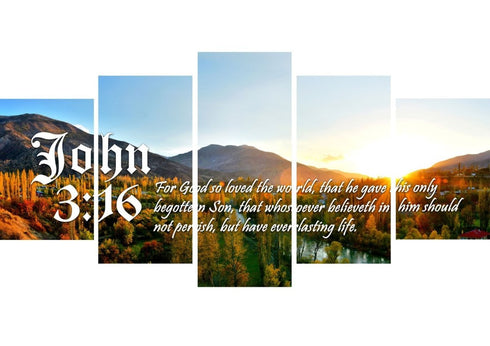 John 3:16 KJV #26 Bible Verse Canvas Wall Art