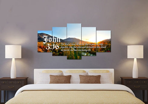 John 3:16 KJV #26 Bible Verse Canvas Wall Art