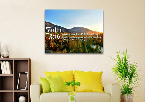 John 3:16 KJV #26 Bible Verse Canvas Wall Art