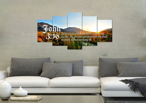 John 3:16 KJV #26 Bible Verse Canvas Wall Art