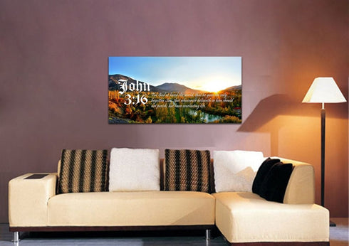 John 3:16 KJV #26 Bible Verse Canvas Wall Art