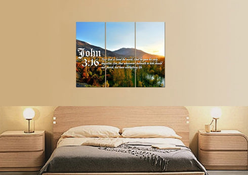 John 3:16 KJV #26 Bible Verse Canvas Wall Art