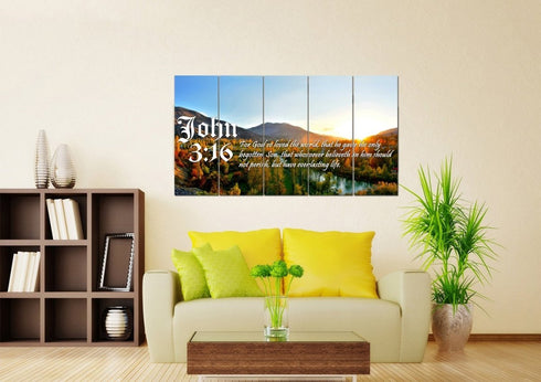 John 3:16 KJV #26 Bible Verse Canvas Wall Art