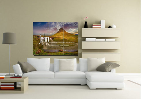 John 3:16 KJV #27 Bible Verse Canvas Wall Art