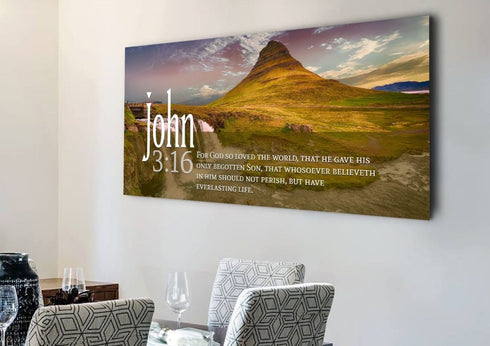 John 3:16 KJV #27 Bible Verse Canvas Wall Art