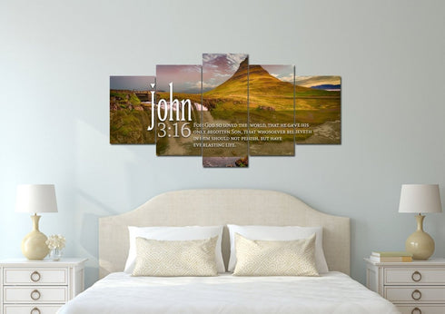 John 3:16 KJV #27 Bible Verse Canvas Wall Art