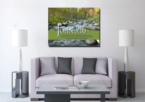 John 3:16 KJV #28 Bible Verse Canvas Wall Art
