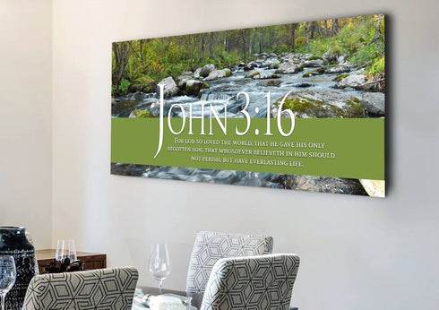John 3:16 KJV #28 Bible Verse Canvas Wall Art
