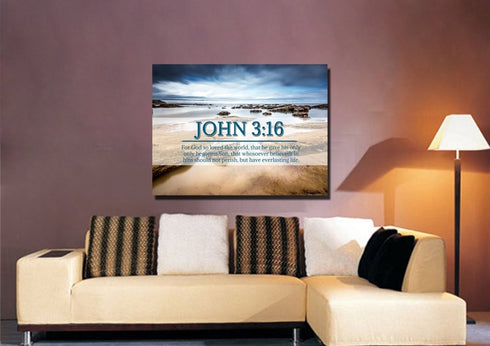 John 3:16 KJV #29 Bible Verse Canvas Wall Art