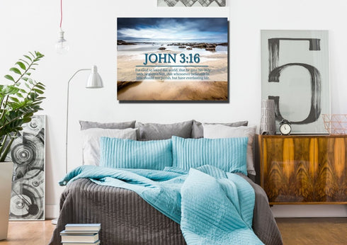 John 3:16 KJV #29 Bible Verse Canvas Wall Art