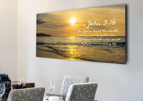 John 3:16 KJV #3 Bible Verse Canvas Wall Art