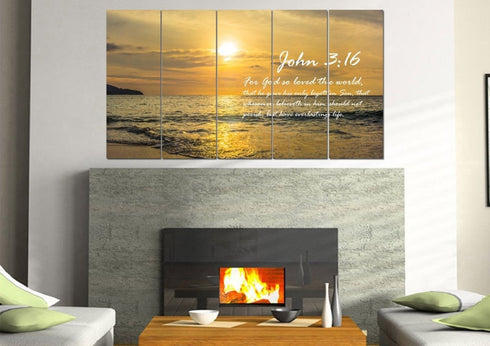 John 3:16 KJV #3 Bible Verse Canvas Wall Art