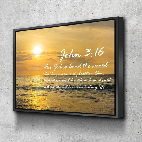 John 3:16 KJV #3 Bible Verse Canvas Wall Art