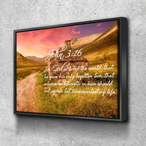 John 3:16 KJV #4 Bible Verse Canvas Wall Art