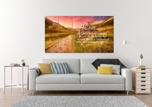 John 3:16 KJV #4 Bible Verse Canvas Wall Art
