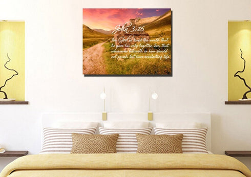 John 3:16 KJV #4 Bible Verse Canvas Wall Art