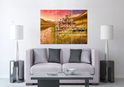 John 3:16 KJV #4 Bible Verse Canvas Wall Art