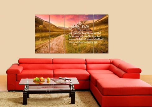John 3:16 KJV #4 Bible Verse Canvas Wall Art