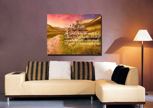 John 3:16 KJV #4 Bible Verse Canvas Wall Art
