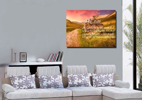 John 3:16 KJV #4 Bible Verse Canvas Wall Art