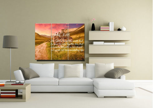 John 3:16 KJV #4 Bible Verse Canvas Wall Art