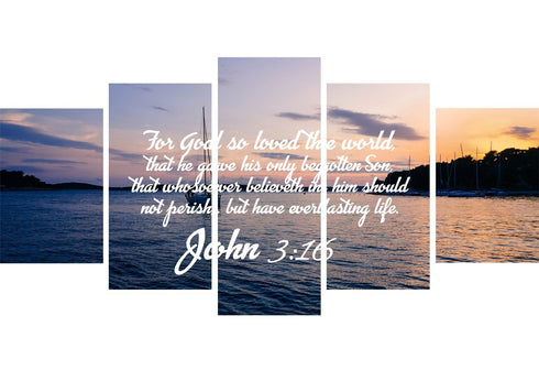John 3:16 KJV #5 Bible Verse Canvas Wall Art
