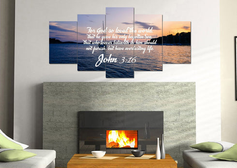 John 3:16 KJV #5 Bible Verse Canvas Wall Art