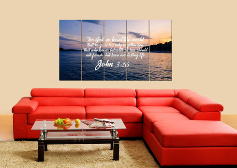 John 3:16 KJV #5 Bible Verse Canvas Wall Art