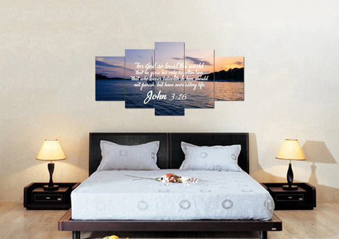 John 3:16 KJV #5 Bible Verse Canvas Wall Art