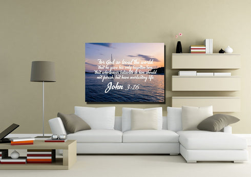John 3:16 KJV #5 Bible Verse Canvas Wall Art
