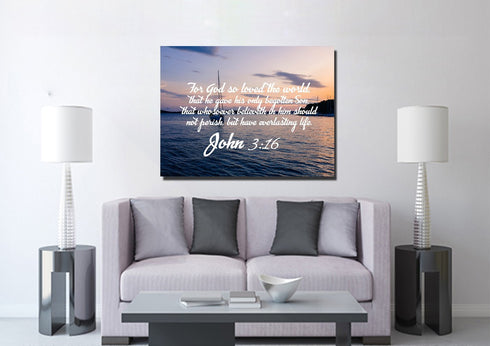 John 3:16 KJV #5 Bible Verse Canvas Wall Art