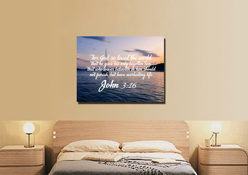 John 3:16 KJV #5 Bible Verse Canvas Wall Art
