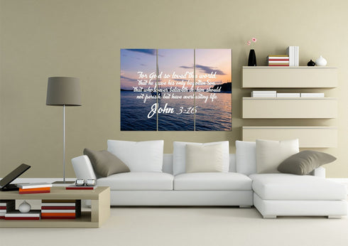 John 3:16 KJV #5 Bible Verse Canvas Wall Art